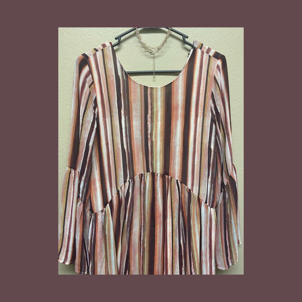 Long sleeve flowy striped dress